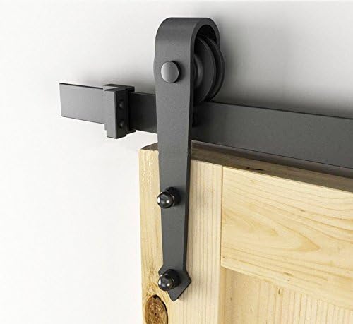 AiHom 244cm Rustic Black Sliding Barn Door Hardware Arrow Cut Barn Door Wheel For 1 Big Door Panel