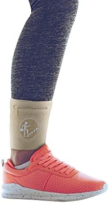 Athletic &amp; Traveling ankle band. Use with Fitbit Flex 2 &amp; other bullet style activity trackers. Store credit cards. For runners &amp; travelers. Sleep band. 2 pack! (Beige, Medium/Large)