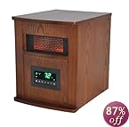Lifesmart 6 Element  Large Room Infrared Quartz Heater w/Wood Cabinet and Remote