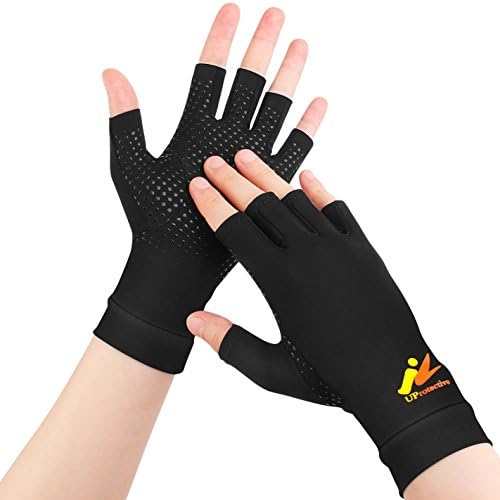UProtective Arthritis Gloves Highest Copper Material Compression Relieve Pain Support for for Carpal Tunnel/Computer Typing/Writing/Dailywork/Tendonitis Fingerless Gloves (Medium)