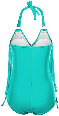 Women's Tassel Fringe Padded Bikini One Piece Swimsuits TealX-Large
