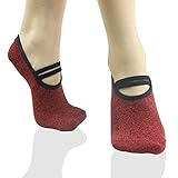 Yoga Pilates Grip Socks, RANDY SUN Women's Gift Exercise Sock for Ballet Barre Non Slip with Silicone
