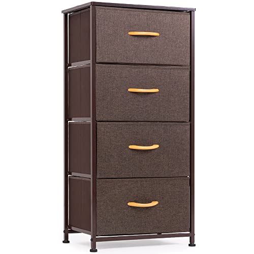 WAYTRIM Vertical Dresser Storage Tower with 4 Drawers, Fabric Organizer
