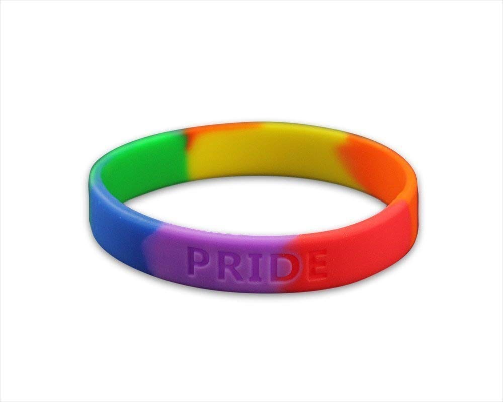 50 Bracelets Adult Size Support LGBTQ Cause 50 Pack Gay Pride Rainbow