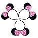 RufnTop Mickey and Minnie Mouse Polka Bow Ears Headband(Light Pink Set of 12)