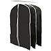 EZOWare 3 Pack Garment Bags, Black Breathable Garment Suit Dress Jacket Coat Shirt Dust Cover Bag - Set of 3