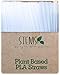200 Clear Drinking Straws - 100% Compostable Plant Based PLA - Eco-Friendly and Biodegradable Alternative to Plastic Straws