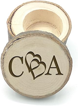 ivisi Rustic Personalized Ring Wedding Wooden Box