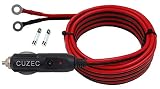 CUZEC Heavy-Duty 15A Male Plug Cigarette Lighter Adapter Power Supply Cord with 13.1ft / 4m 16 AWG Cable Wire for Car Inverter Air Pump Electric Cup and DIY (13.1FT Long)