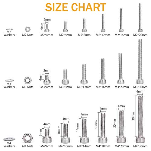 3 VIGRUE+M2+M3+M4+1080PCS+Stainless+Screws+Socket
