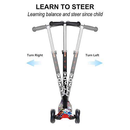 VOKUL 3 Wheel Mini Kick Scooter with LED Flashing Wheels for Age 3+ - Thumbnail 2