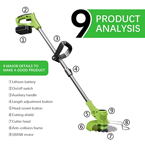 24V Electric Weed Eater，ego String Trimmer，Grass Trimmer，Weed Wacker