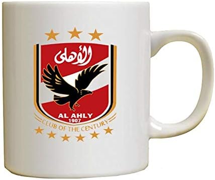 كوب سيراميك للقهوة أو الشاي مع شعار فريق الأهلي المصري الوان ثابتة تصميم مرح Amazon Ae