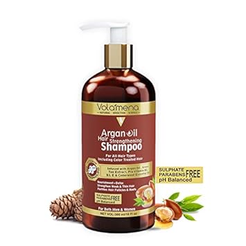 VOLAMENA WITH DEVICE Unisex Hair Strengthening Shampoo with Argan, Cedarwood Essential Oil, Green Tea Extract, Pro Vitamin B5, B3, E (Paraben-free)