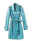 Moonbasa Women's Permanent Pleat Slim Fit Design Double Breasted Trench Coat
