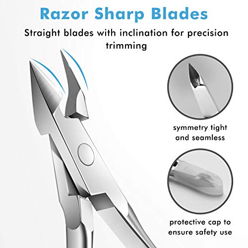 Cuticle Trimmer Cuticle Nippers - Cuticle Remover Professional Cuticle Cutter Stainless Steel Cuticle Scissors Nail Clippers Pedicure Manicure Tools by INFELING - Thumbnail 3