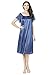CHANCEN Women's Short Sleeve Lace Trim Satin Silky Long Nightgown Sleepwear Dress