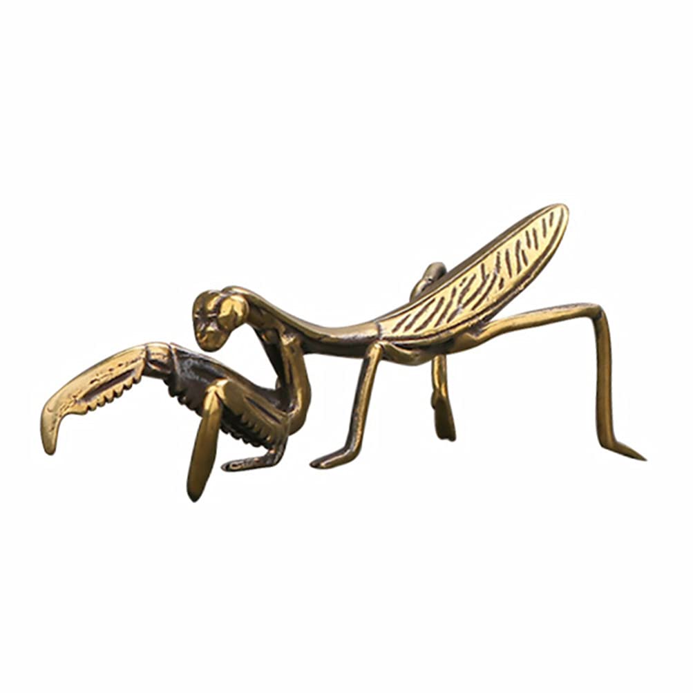 NUOBESTY 1pc Brass Insect Decoration Creative Mantis Decoration Brass Mantis Crafts Copper Mantis Ornament Antique Play Copperware