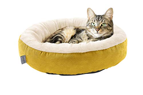 Love's cabin Round Donut Cat and Dog Cushion Bed, 20in Pet Bed for Cats or Small Dogs, Anti-Slip & Water-Resistant Bottom, Super Soft Durable Fabric Pet beds, Washable Luxury Cat & Dog Bed Yellow - Thumbnail 7