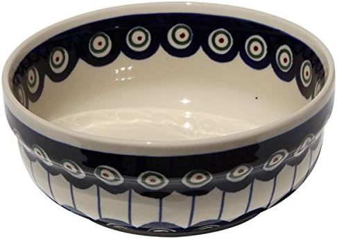 Polish Pottery Bowl 6 Inch From Zaklady Ceramiczne Boleslawiec #833-8 Traditional Pattern, Height: 2.5" Diameter: 6"