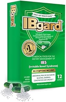 IBgard for Irritable Bowel Syndrome (IBS) Relief Bloating Gas 12 Capsules Small Box 90mg Ultra Purified Peppermint Oil Good For First Timers