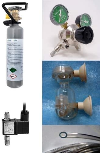AquaFert Professional CO2 System Complete with 500g Reusable Bottle + Professional Pressure Reducer + Magnetic Valve + Reactor + Hose