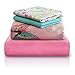 Chital Twin Bed Sheets for Girls | 4 Pc Colorful Kids Bedding Set | Pink Decorative Butterfly Print | Durable Super-Soft, Double-Brushed Microfiber | 1 Flat & 1 Fitted Sheet, 2 Pillow Cases | 15