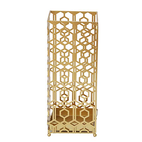 image for ELEGAN Metal Umbrella Stand Gold Square Umbrella Rack for Canes Walkin
