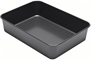 Non-Stick Deep Brownie Pan Baking Tray, 26 x 19 x 6 cm Carbon Steel Oven Bakeware for Brownies, Lasagna, Casseroles & Roastin