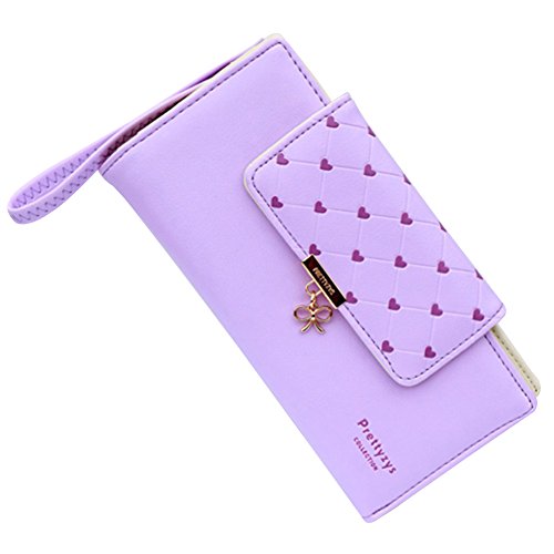 Badiya women s cute heart faux leather clutch wallets ladies purs…