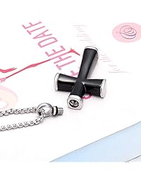 Oinsi - Collar de cruz para cenizas de acero inoxidable con colgante de urna para hombre y mujer