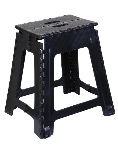 Superior Performance Folding Step Stool 18 Inch (Grey) (Black)