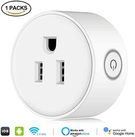 Smart Wifi Plug Outlet Compatible with Alexa google IFTTT,Mini Socket Plug Remote Control Your Appliances from Anywhere ETL Listed