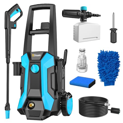 Pressure Washer, 2400W 220Bar 540L/H Electric Pressure Washers with Hose Reel & 8m Hose, Soap Bottle, Foam Nozzle & High Pressure Spray Gun for Cleaning Cars, Fences, Patios, Gardens & Driveways