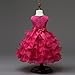 MUYAOO Girls Kids Bowknot Beads Ruffles Lace Princess Party Wedding Dress