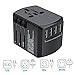 International Travel Adapter, Worldwide Travel Charger with 3 USB+3.0A Type C Ports Power Converters for EU, UK, USA, AU, Europe & Asia, All-in-one Universal Wall Plug Multi-Outlets Electrical Adapter