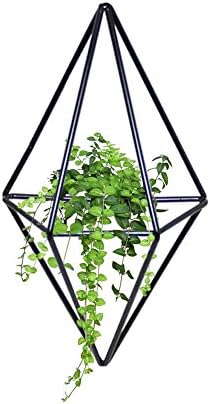 Hanging Air Plant Holder, Double Diamond Shaped Metal Planter Flowerpot, Perfect for Wedding Home Decoration, No Plants