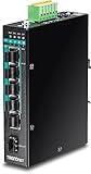 TRENDnet 6-Port Hardened Industrial Gigabit PoE+ Layer 2 Managed DIN-Rail Switch, IP30 Rated, 120 W Power Budget, CLI, HTTP, SNMP, QoS, Lifetime Protection, TI-PG541i
