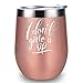 I Don't Give A Sip - LEADO 12 oz Stainless Steel Wine Tumbler with Lid and Straw, Insulated Stemless Sippy Cup, Funny Novelty Gift for Her (Rose Gold)