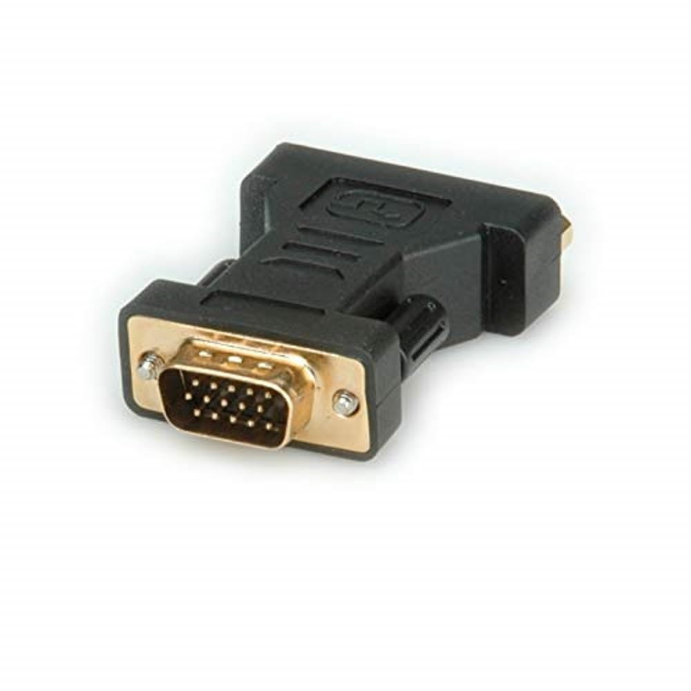 Roline DVI-VGA Adapter - VGA to DVI-I Converter, Black, 16 x 40 x 55 mm