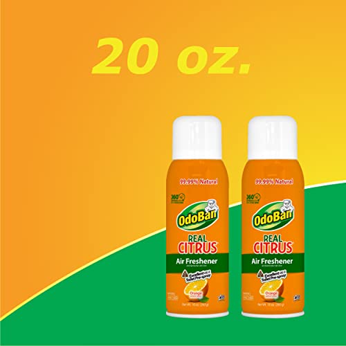 OdoBan Real Citrus Orange Air Freshener 360 Continuous Spray, 10 Oz, 2