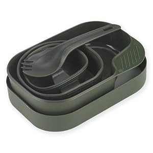 Wildo® Camp-A-Box® Duo Complete Outdoor-Essgeschirr-Set 8-teilig, Farbe:Olive