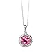 MAFMO White Platinum Plated Crystal Round Shaped Necklace Bracelet Earrings Set Women Fashion Jewelry (Pink)