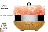 eSea Smart WiFi Essential Oil Diffuser - 400ml Ultrasonic Aroma Diffuser Oil Diffuser Cool Mist Humidifier Salt Lamp Works w/Alexa Echo Google Home for Home Office Yoga (No Extension Tubes, Brown)