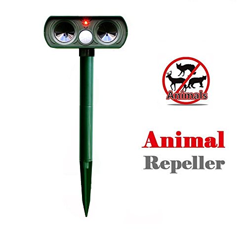 Aoxsen Ultrasonic Solar Power Pest Animal Repeller Repellent Pest Control Waterproof With PIR Sensor Outdoor Yard Lawn Garden Bat Mole Dog Cat Foxes Deterrent (Solar Powerd, Green) Aoxsen Ultrasonic Solar Power Pest Animal Repeller Repellent Pest Control Waterproof With PIR Sensor Outdoor Yard Lawn Garden Bat Mole Dog Cat Foxes Deterrent (Solar Powerd, Green)