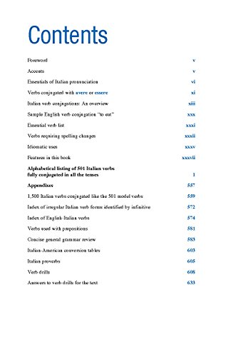 501 Italian Verbs (Barron's 501 Verbs)