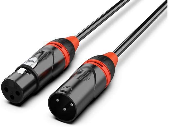 Audibax Pro Black 3 Pin DMX Cable – DMX Cable with Noise Elimination – Length 5 Metres – DMX Male to DMX Female Cable – PVC Coated – Maximum Insulation – Diameter 6 mm