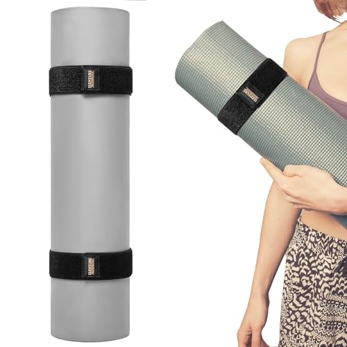 ELENTURE Yoga Mat Strap Velcro Band for Most Size Mat, Reusable Fastening Cable Tie Down Straps - Multipurpose Securing Cinch Strap (Mat Not Included) (2pcs), 2pc-yoga Mat Strap Velcro, 22.8 x 2 Inch