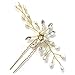 SUMAJU Gold Wedding Hair Pins, 2 Pack of Crystal Rhinestone Hair Pins for Wedding Bride Hair Jewelry Bridal Hair Accessories Gold