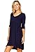 Annabelle Women's 3/4 Sleeve Empire Waist A Line Babydoll Pocket Swing Dress